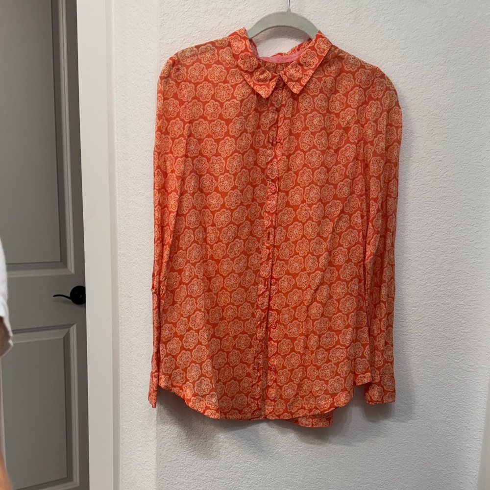 Anthropologie Orange Patterned women’s Shirt